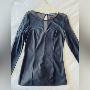 Sheer Black Top With Keyhole Back